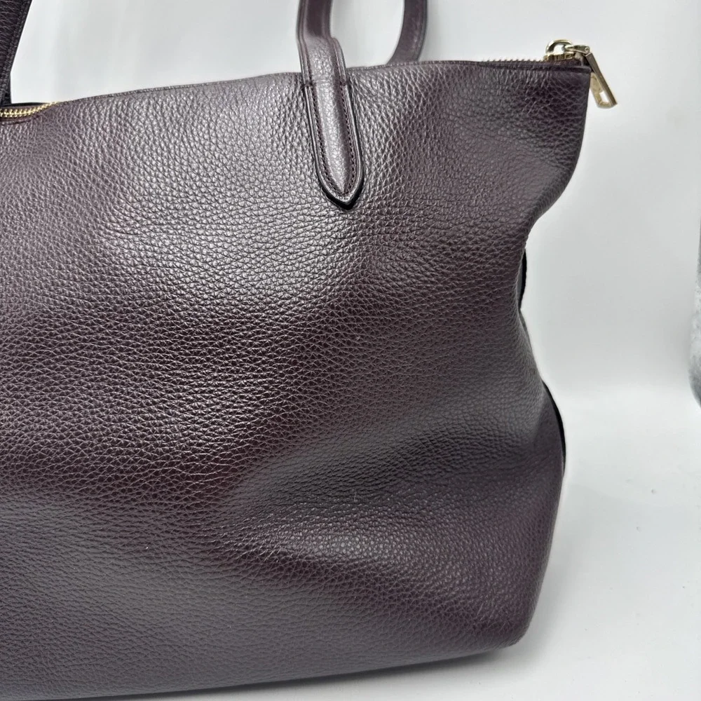 Coach Taylor Pebbled Leather Tote Bag Purse Brown-See‎ Photos 10Hx11W